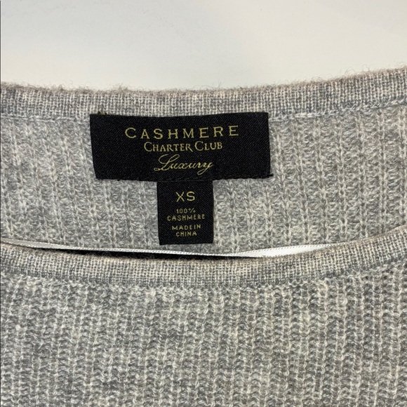 Charter Club Cashmere Women's Cream and Black Color Block Sweater Extra Small - Picture 4 of 5